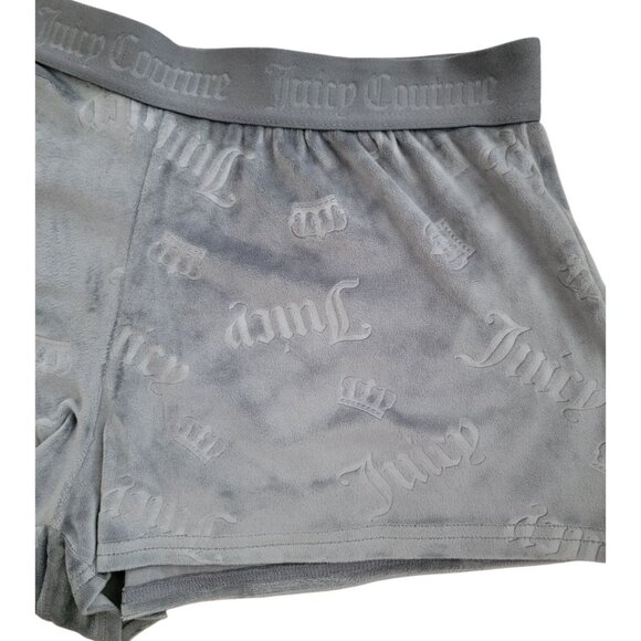 Juicy Couture Sleepwear Women's Grey Velour Sleep Shorts Sz L - Picture 3 of 5
